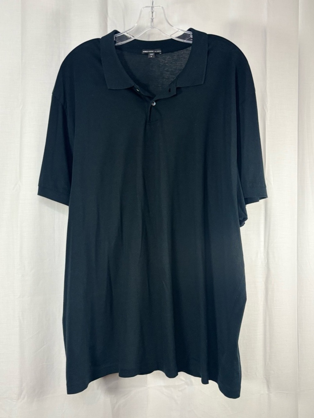 EUC JAMES PERSE Mens Tissue Thin Black 2 Button Polo Shirt - Size 5/US XL/XXL